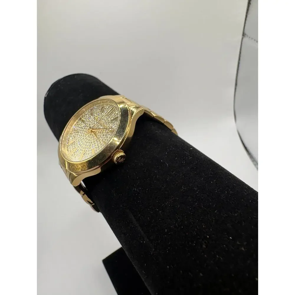 Michael Kors Gold Tone Pave Crystal Watch & Bracelet Set Women's Macy's